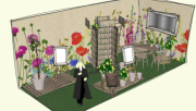 Artist impression of the Blue Diamond stand in collaboration with the National Trust at RHS Chelsea 