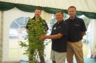 Brian being presented with his Acer by joint MD's John Fothergill and David Carey.