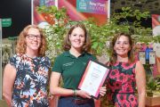 Steph Dunn James from Frank P Matthews (centre) winning the HTA’s New Plant Awards in 2025