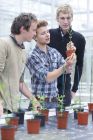 James Hayley (left) with fellow horticulture students.
